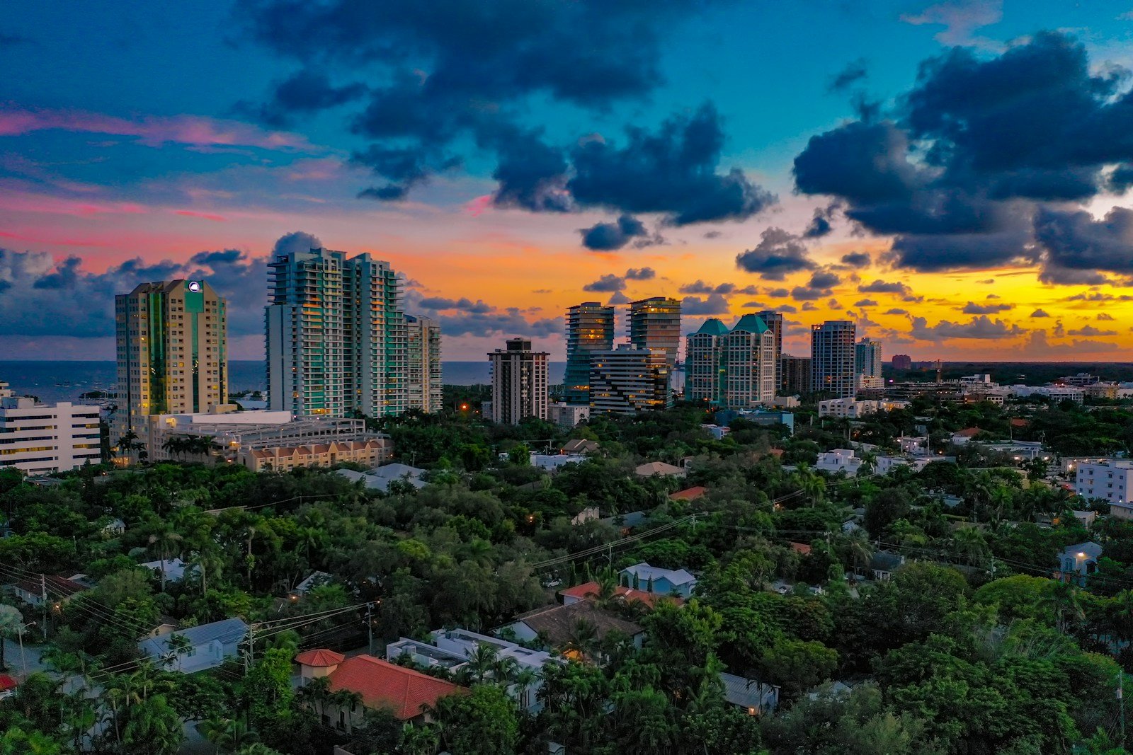 Aerial view of Coconut Grove, Miami, illustrating is abortion legal in Florida